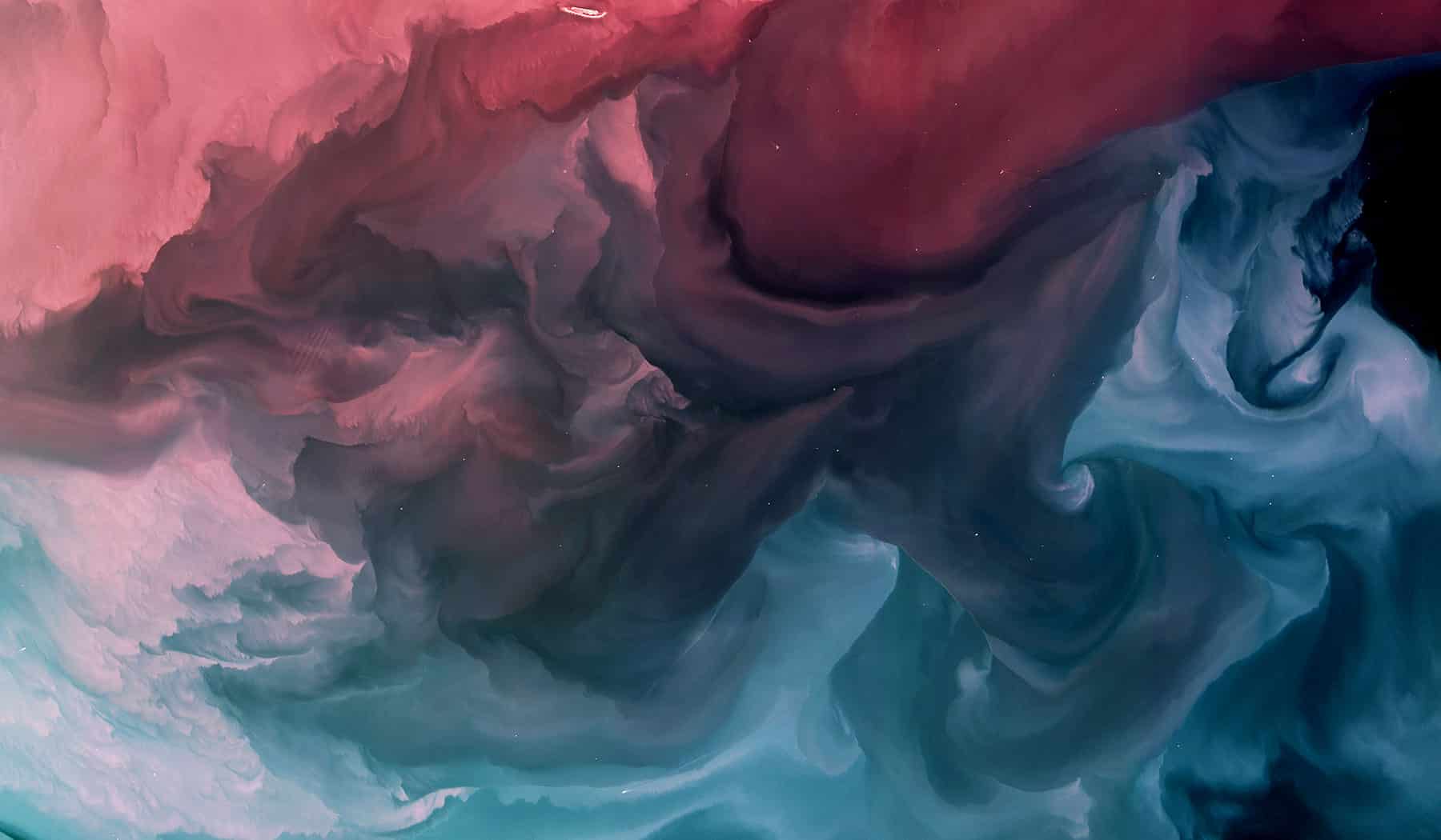 abstract swirling blue and red clouds